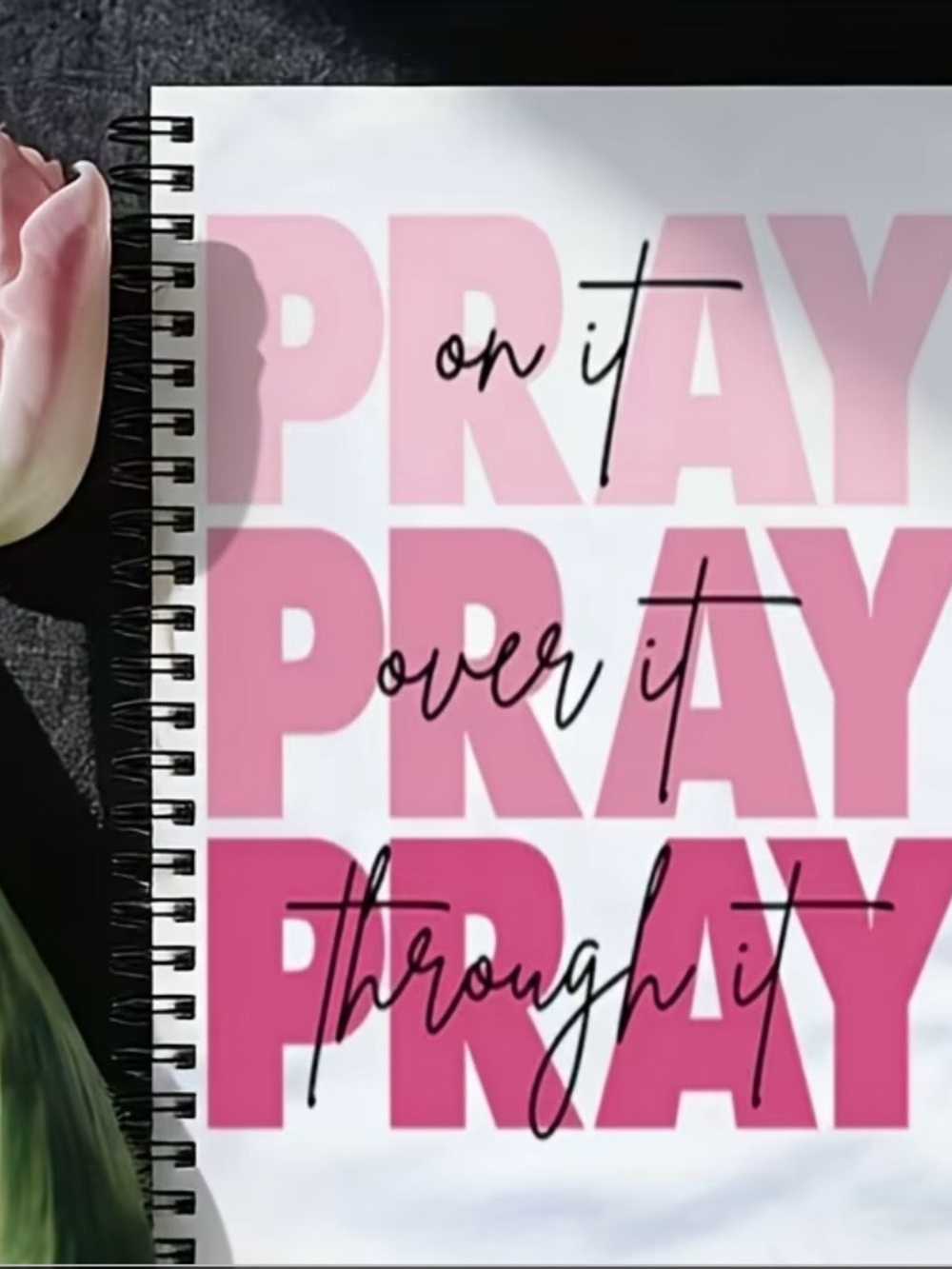 Spiral Notebook - Pink PRAY Graphic